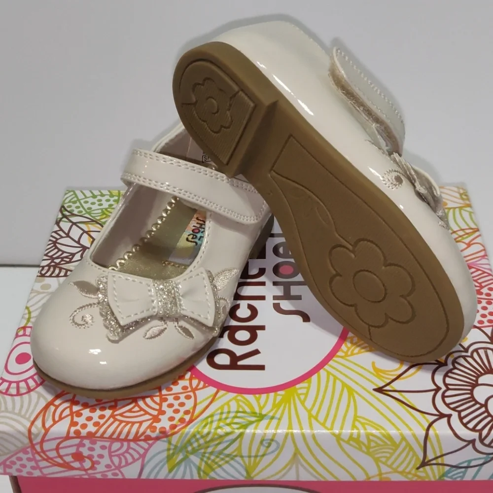 RACHEL SHOES LIL FARAH BONE PAT Size 5 Litle Girl